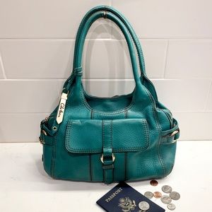 🎉HP🎉 COLE HAAN peacock green leather satchel 🎉